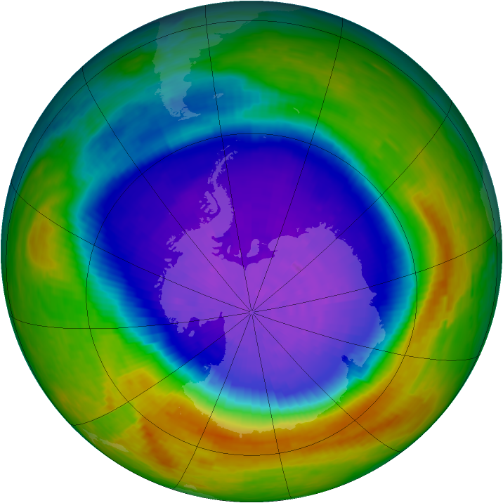 Antarctic ozone map for 10 October 1994